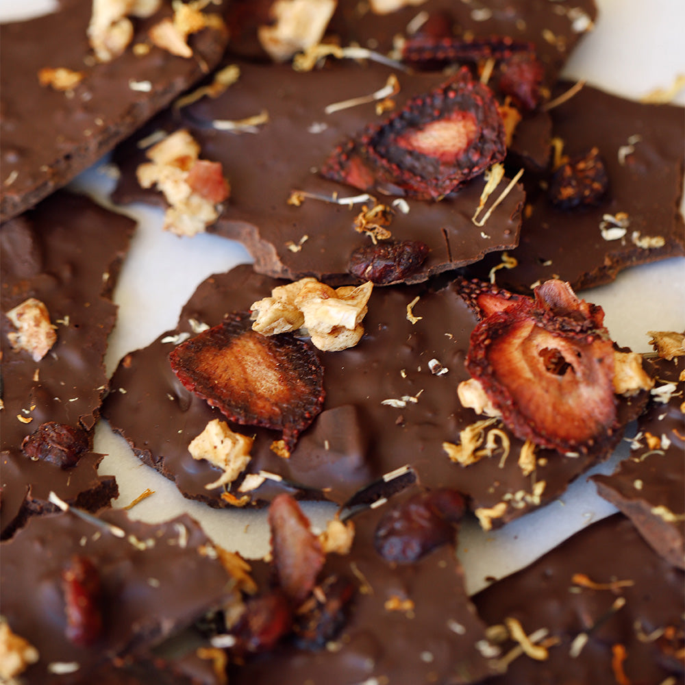 Chocolate bark and petals